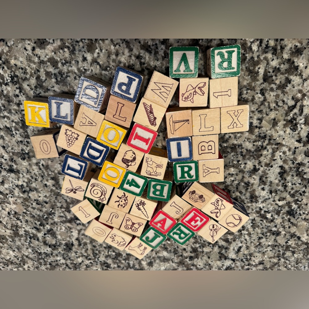 49 Melissa & Doug Wooden Alphabet Blocks Set - Multicolor